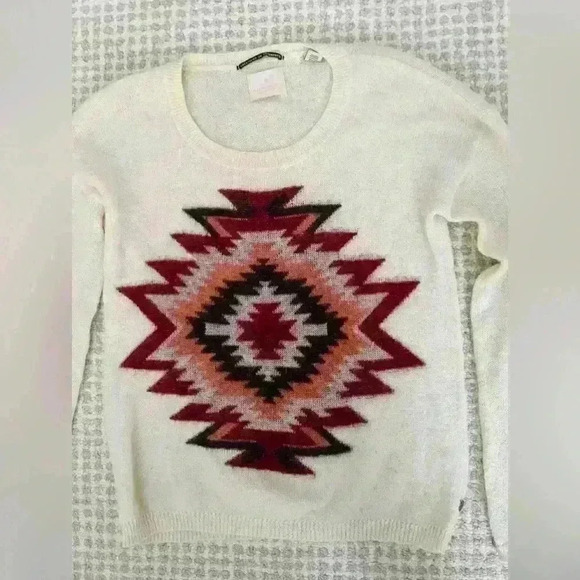 Maison Scotch Scotch & Soda Ivory Geometric Sweater Small - Picture 2 of 9